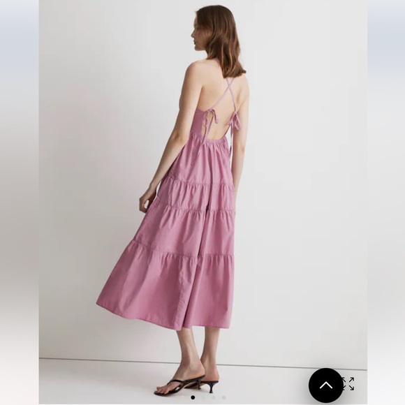 Madewell Sidonie Poplin Maxi Dress Pink Sleeveless Dress. Size M. Style NL119 - Picture 5 of 12